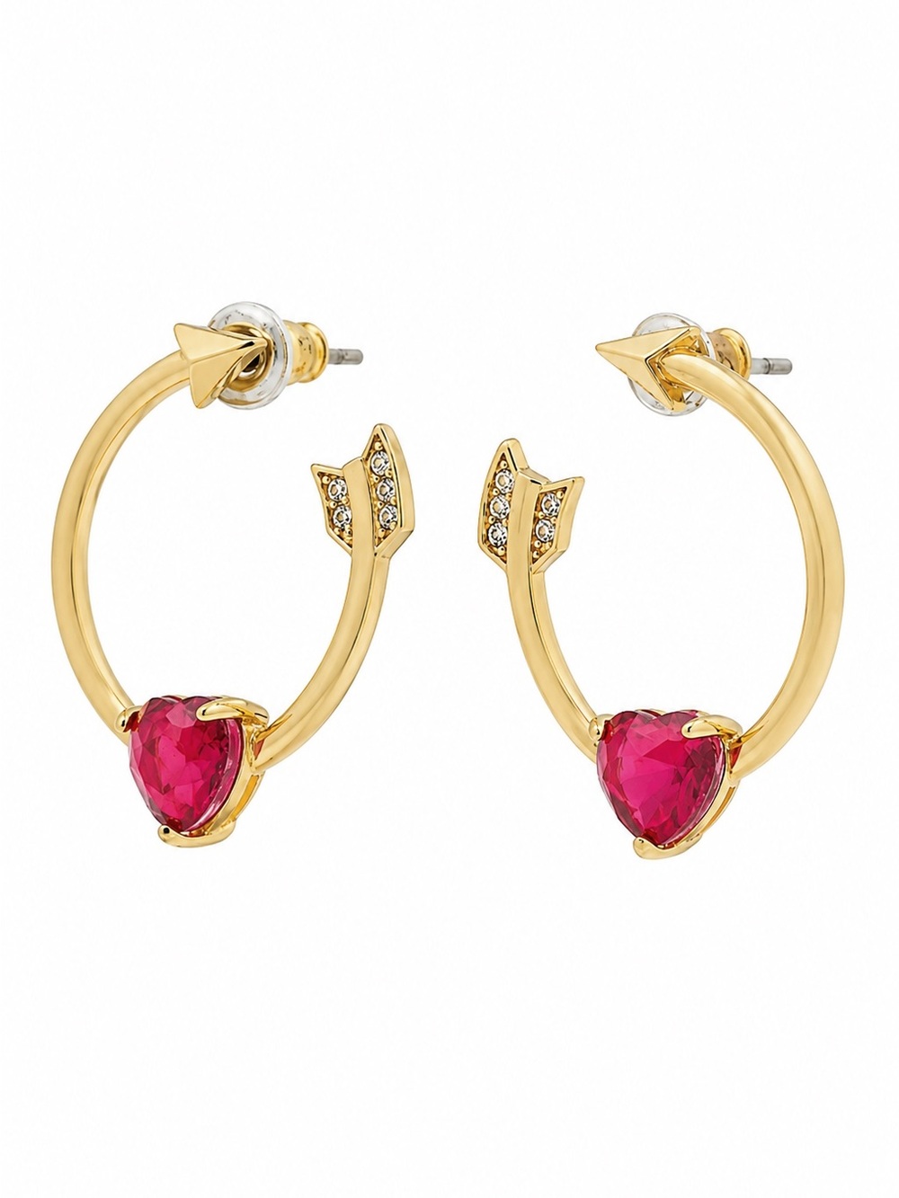 Kate Spade Lovestruck Heart and Arrow Hoops.